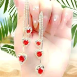 Gold long earrings for girls and women perfect for special events